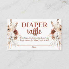 Cartão De Informações Placa de gabinete Raffle Fralda Boho Terracotta