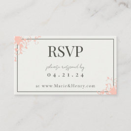 Cartão De Informações Placa de gabinete RSVP Coral e Cream