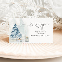 Placa de gabinete RSVP da floresta de inverno