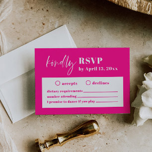 Cartão De Informações Placa de gabinete RSVP de Casamento Branco Moderno