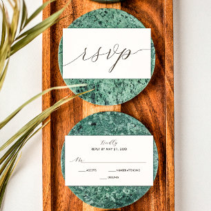 Cartão De Informações Placa de Gabinete RSVP de Casamento de Script Mode