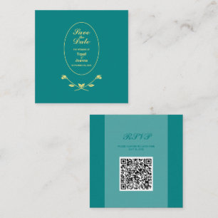 Cartão De Informações Placa de gabinete RSVP de código QR de casamento