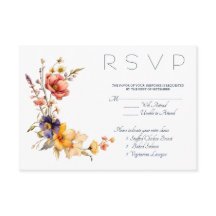 Placa de gabinete RSVP de flores selvagens ecética