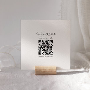 Cartão De Informações Placa de gabinete RSVP mínima de código QR moderno