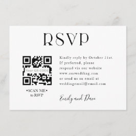 Cartão De Informações Placa de gabinete RSVP Wedding QR CODE