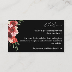Cartão De Informações Placa de gabinete SM Floral Vermelha - Preto 2