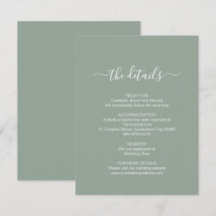 Cartão De Informações Placa de gabinete verde simples