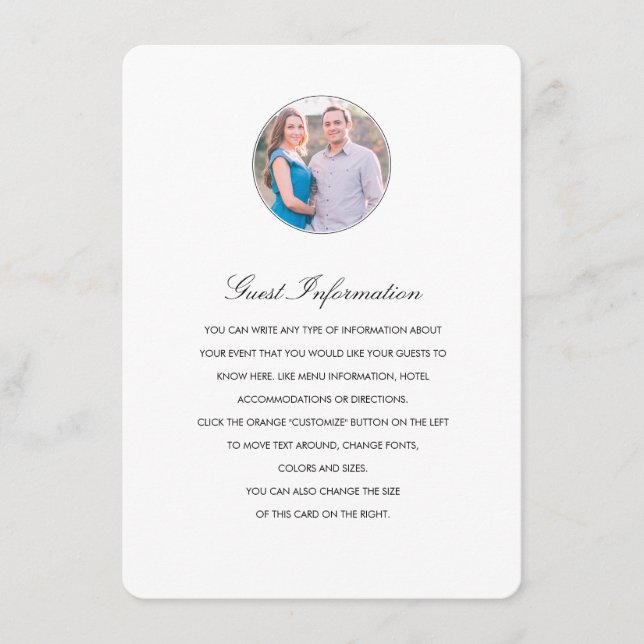 Cartão De Informações Placa de Informações/Direções de Perfil Moderno (Frente)