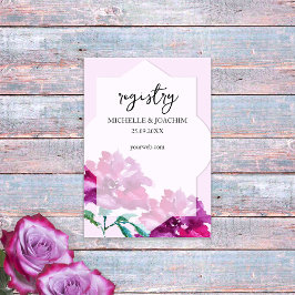 Cartão De Informações Placa de Invólucro de Arte por Aquarela Rosa Rosa-