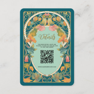 Cartão De Informações Placa de Invólucro de Casamento de Código QR de Ar