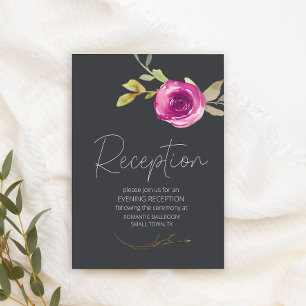 Cartão De Informações Placa de Invólucro Floral Púrpura Dusty Pink