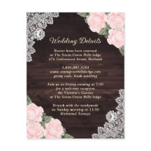 Placa de Invólucro Floral Russo Blush Pink Lace De