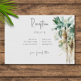 Cartão De Informações Placa de Invólucro Tropical Palm Trees