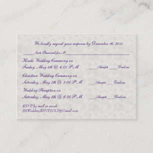 Cartão De Informações Placa de Mini RSVP Pearl e Silver