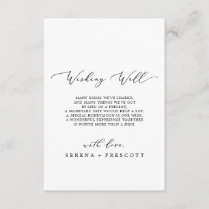 Cartão De Informações Placa de poço de desejos para caligrafia negra del