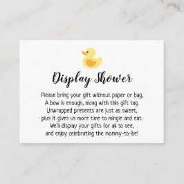 Cartão De Informações Placa de presentes para Chá de fraldas de exibição