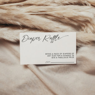 Cartão De Informações Placa de Raffle de Fralda minimalista