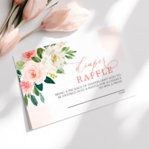 Cartão De Informações Placa de Raffle Fralda das Flores Rosa Rosa Rosa R