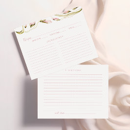 Cartão De Informações Placa de recebimento de Chá de panela Floral Blush