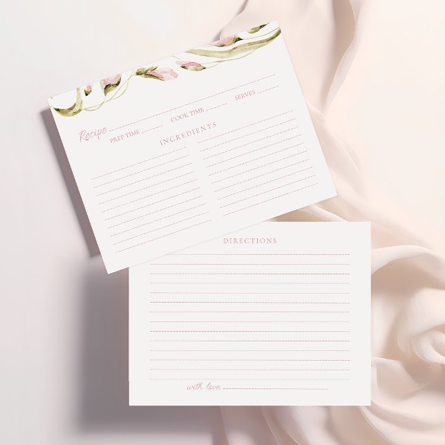 Cartão De Informações Placa de recebimento de Chá de panela Floral Blush (Criador carregado)