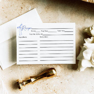 Cartão De Informações Placa de recebimento do Chá de panela azul