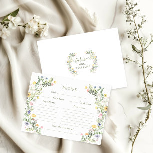 Cartão De Informações Placa de recebimento do Chá de panela Flor Meadow