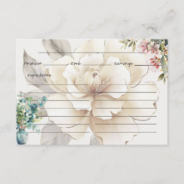 Cartão De Informações Placa de Receita da Serenidade