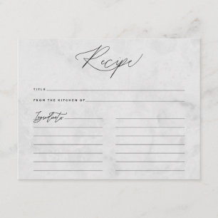 Cartão De Informações Placa de Receita Mínima de Script Mínima Moderna p