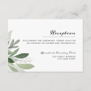 Cartão De Informações Placa de Recepção de Blush de Jardim