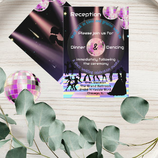 Cartão De Informações Placa de Recepção de casamento de Disco Personaliz