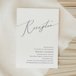 Cartão De Informações Placa de Recepção de casamento de Script Minimalis