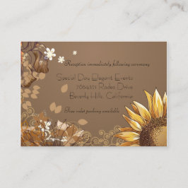 Cartão De Informações Placa de Recepção de casamento Elegante de Girassó