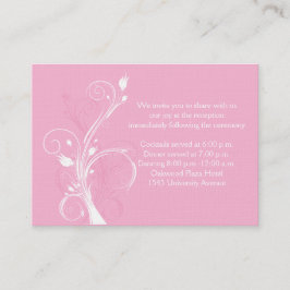 Cartão De Informações Placa de Recepção de casamento Floral Branca e Ros