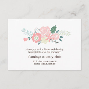 Cartão De Informações Placa de Recepção de casamento Floral Moderna