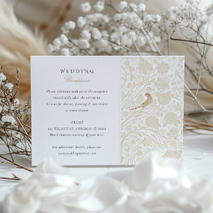 Cartão De Informações Placa de Recepção de casamento Floral Victoriana E
