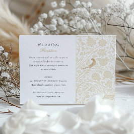 Cartão De Informações Placa de Recepção de casamento Floral Victoriana E