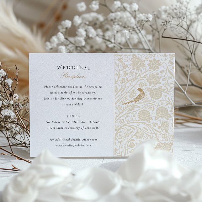 Cartão De Informações Placa de Recepção de casamento Floral Victoriana E (Criador carregado)