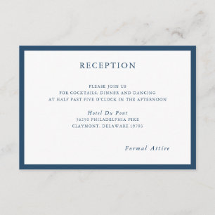 Cartão De Informações Placa de Recepção de casamento simples e moderna d