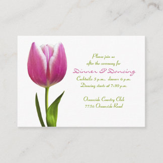 Cartão De Informações Placa de Recepção de casamento Tulip Rosa