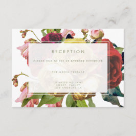 Cartão De Informações Placa de Recepção de casamento Vintage do Jardim I