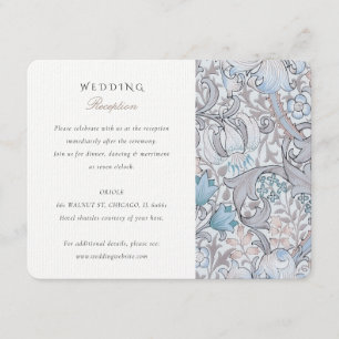 Cartão De Informações Placa de Recepção de casamento Vintage Floral Eleg