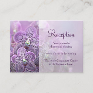 Cartão De Informações Placa de Recepção de casamento Violet Purple Orchi