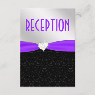 Cartão De Informações Placa de Recepção de Diamante Preto Roxo