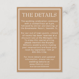 Cartão De Informações Placa de receptáculo bege moderno