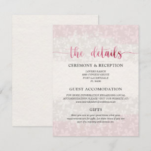 Cartão De Informações Placa de receptáculo de aquarela rosa-claro-azul 