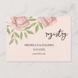 Cartão De Informações Placa de receptáculo de arte em aquarela rosa rosa