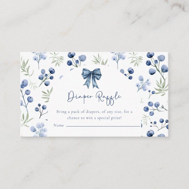 Cartão De Informações Placa de receptáculo de Chá de fraldas Blueberry B (Frente)