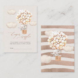 Cartão De Informações Placa de receptáculo de Fralda elefante Raffle