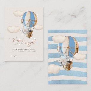 Cartão De Informações Placa de receptáculo de Fralda elefante Raffle