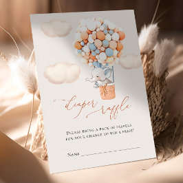 Cartão De Informações Placa de receptáculo de Fralda elefante Raffle